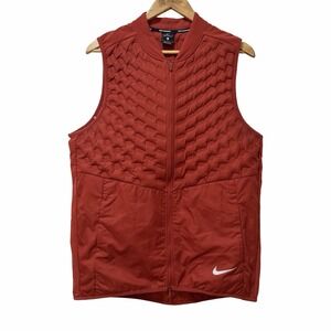 Nike Aeroloft Mens Running Down Filled Vest Size L Orange Outdoor Performance